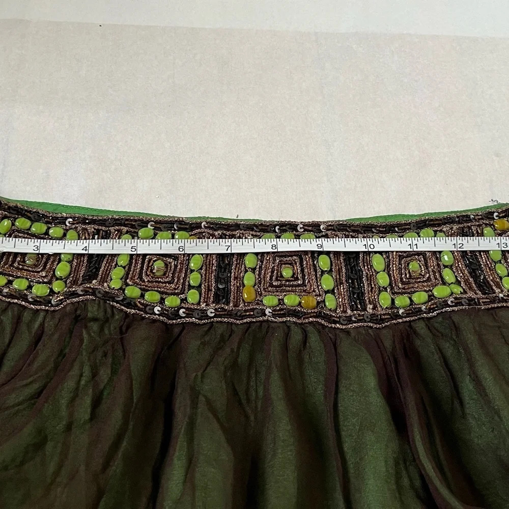 White Chocolate Size M Chiffon Green Beaded Skirt Forest Fairy Boho Whimsigoth - Picture 8 of 9